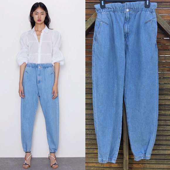 Zara Pants - ZARA Elastic Waist & Ankle Baggy Pants, Size US 6
